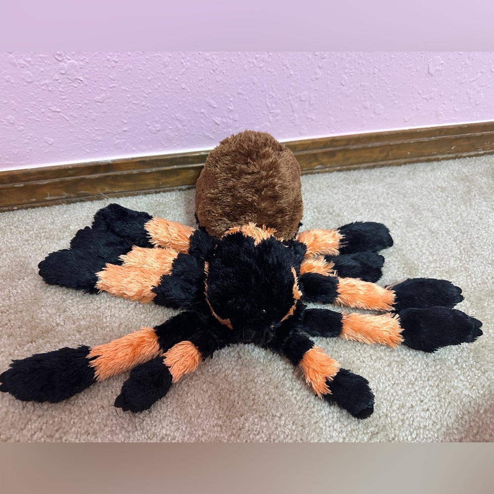 Wild Republic Cuddlekins Tarantula Orange and Black Spider Stuffed Plush